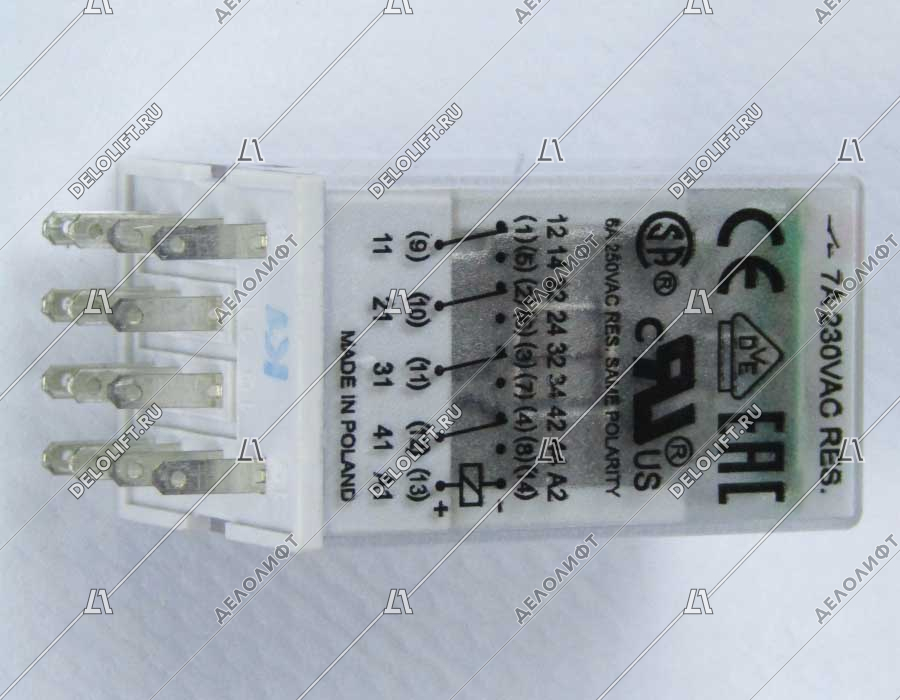 Реле промежуточное, 6А, 24VDC, R4N-2014-23-1024-WTLD RELPOL купить в ...