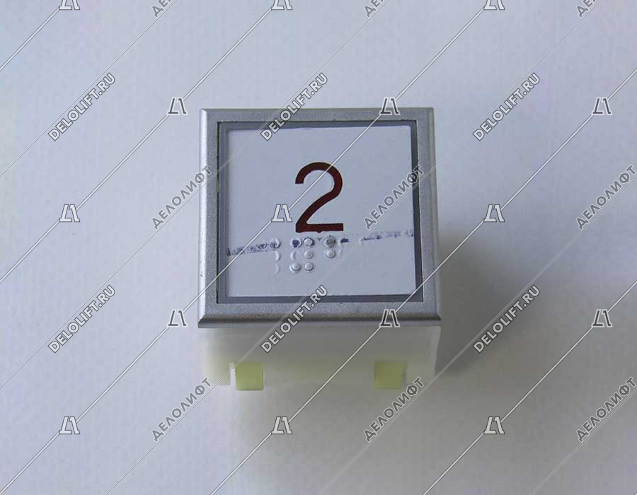 Кнопка вызова/приказа, этаж 2, KT40-WK21-2006 A4J10132, красная подсветка