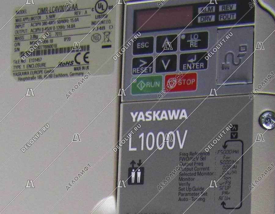 Частотный преобразователь, L1000V, CIMR-LC4V0015FAA, 5,5 kW