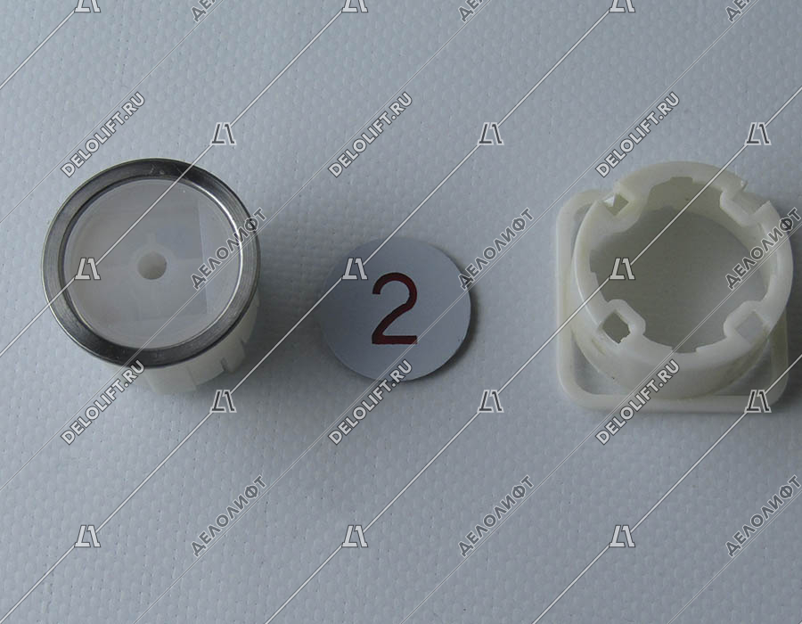 Кнопка, BA213, "2", круглая, красная индикация
