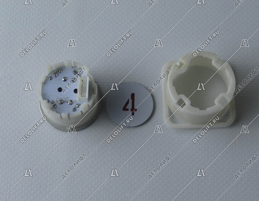 Кнопка, BA213, "4", круглая, красная индикация
