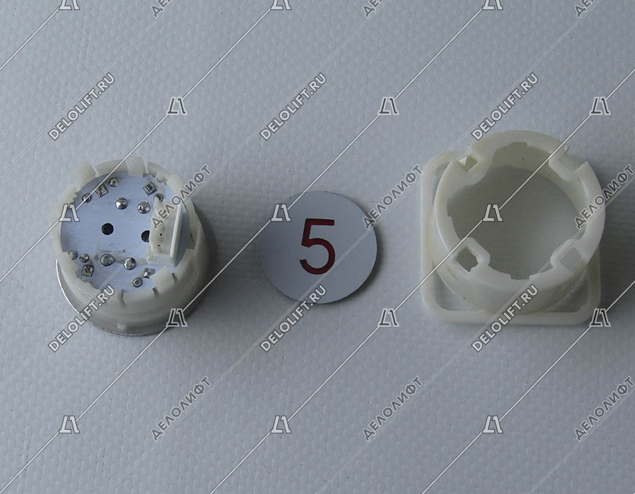 Кнопка, BA213, "5", круглая, красная индикация