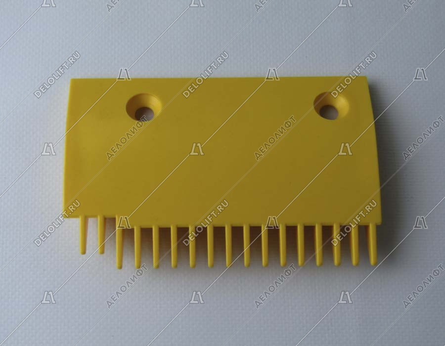 Гребенка входной площадки, 17 зубцов, 146x94 мм, правая, пластик, желтая