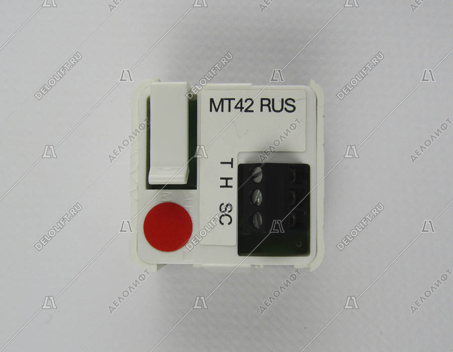 Кнопка вызова, -1 ЭТАЖ, MT42RUS, красная подсветка, колодка с 3 винтовыми зажимам, 1NO