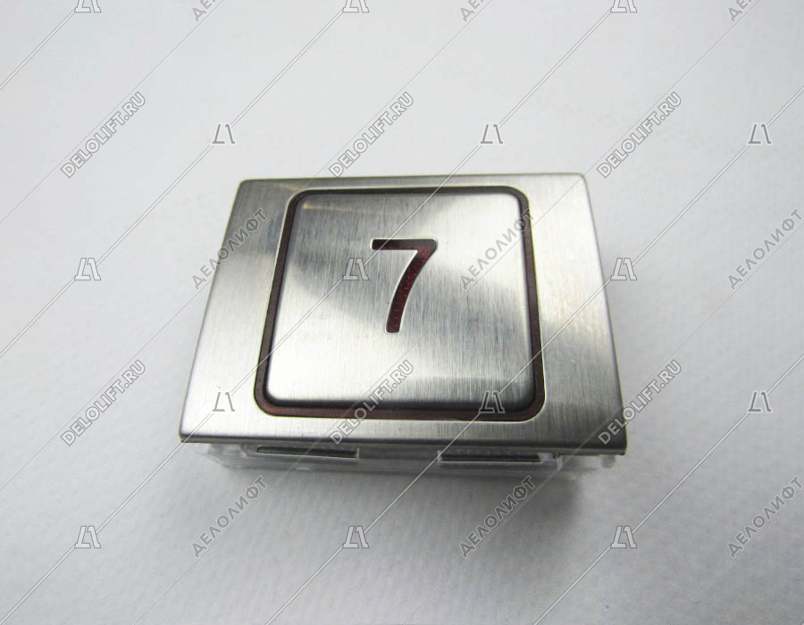Кнопка приказа, "7" этаж, красная подсветка