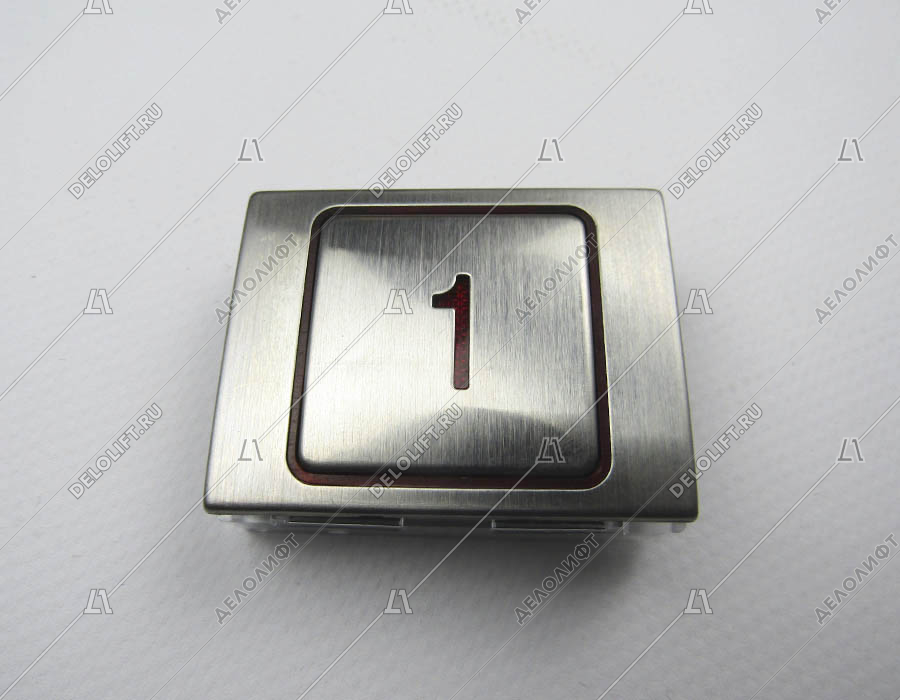 Кнопка приказа, "1" этаж, красная подсветка
