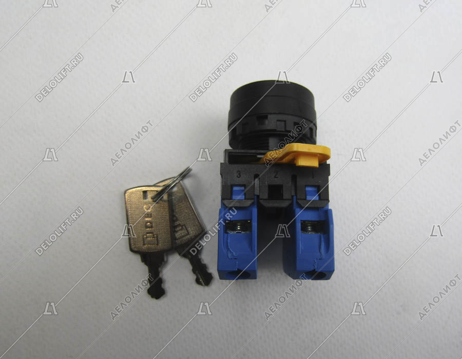 Ключевина (замок) эскалатора, с выключателем YW-E10, NO+NO, пусковая, самовозвратная