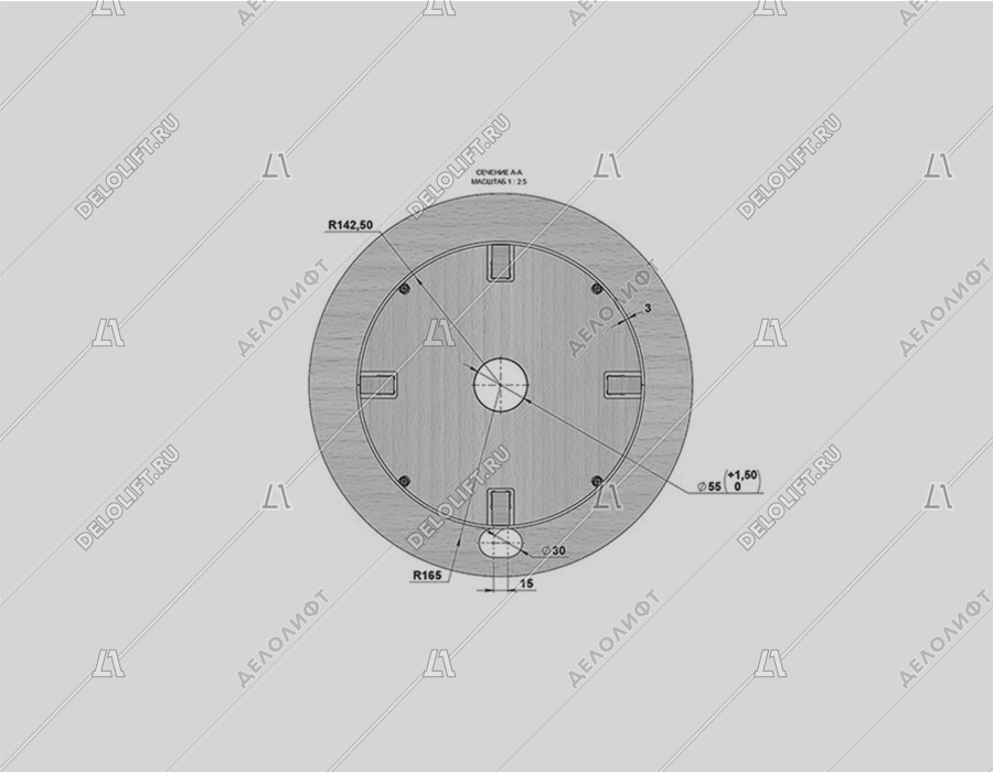 Катушка (барабан) для каната, К-0033, диаметр - 600 мм, ширина - 400 мм, d - 300 мм
