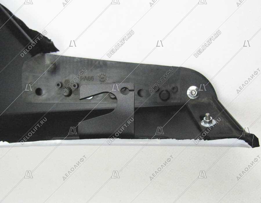 Крышка устья поручня эскалатора, W - 166 мм, внешняя левая, черная, крашеная, металлическая, для NCE