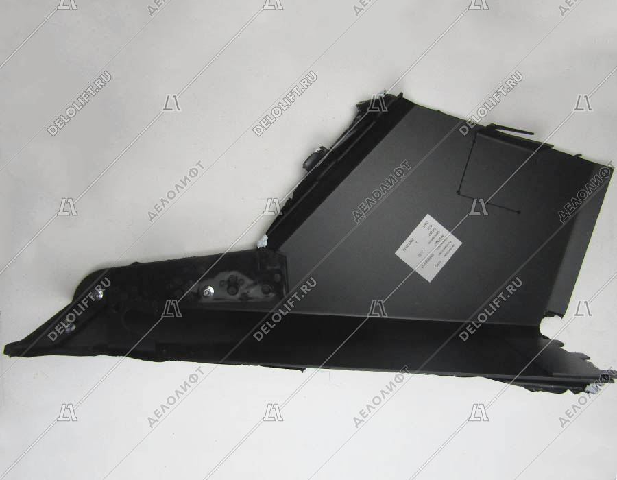 Крышка устья поручня эскалатора, W - 166 мм, внешняя правая, черная, крашеная, металлическая, для NCE