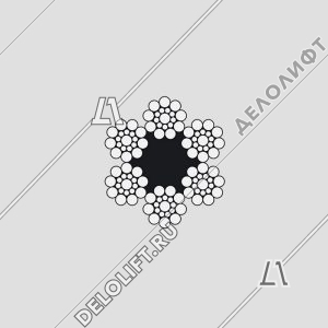 Канат/трос тяговый, d - 7,8 мм, ГОСТ 3077-80, 6х19+1о.с., 32,7кН, стальной