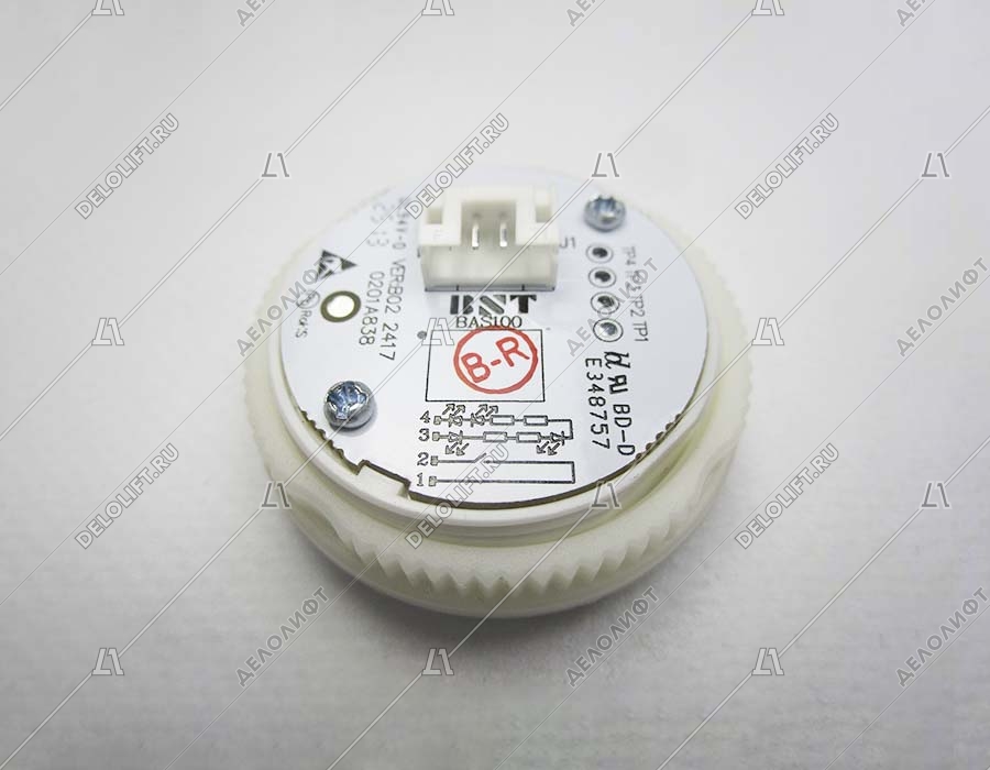 Кнопка вызова/приказа, BST, 0 этаж, белый символ, красная подсветка, с Брайлем