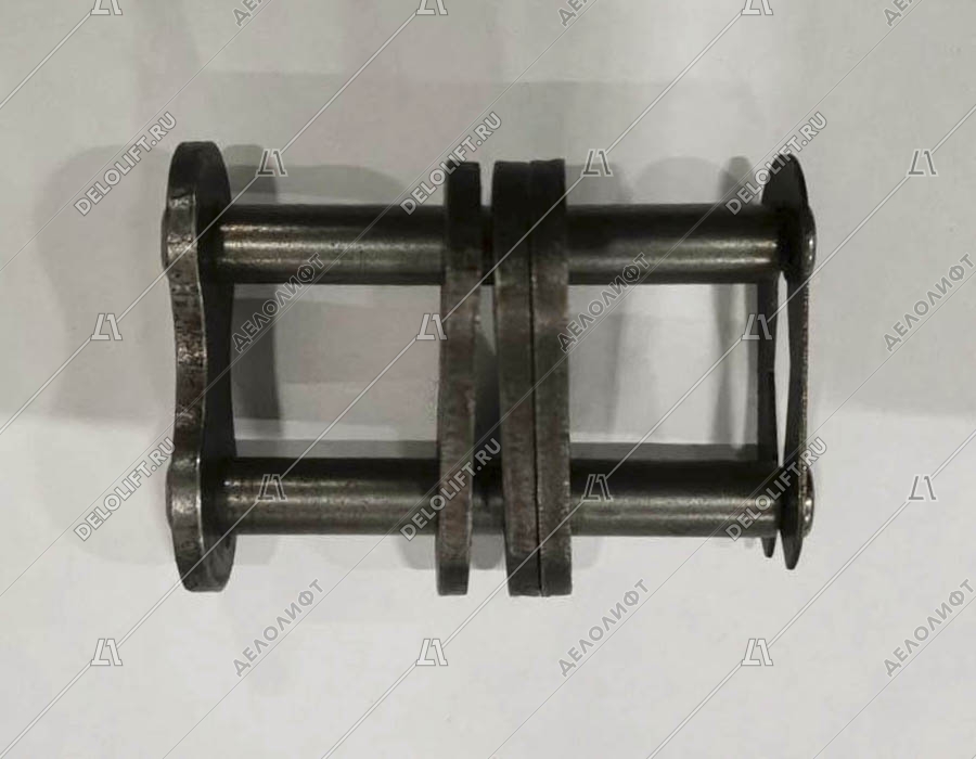 Соединительное звено, двухрядной цепи привода поручня эскалатора, шаг - 19,05 мм, тип A