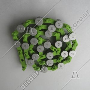 Цепь отклоняющая/огибающая/обводная, 22 звена, зеленые звенья