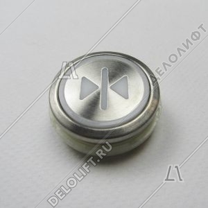 Кнопка вызова/приказа, AVDBUT, закрытие, круглая, серебристая поверхность, красная подсветка