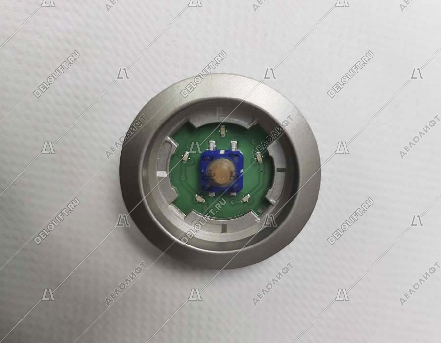 Базовый элемент кнопки вызова, вниз, серый ободок, янтарная подсветка