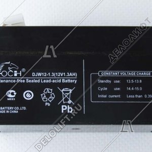 Аккумулятор, DJW12-1.3, 12В, 1,3Ач
