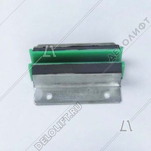 Башмак направляющей кабины/противовеса, T - 16 мм, L - 130 мм, метал. корпус, резин. буфера и вклады