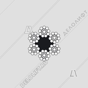 Канат/трос тяговый, d - 10,5 мм, ГОСТ 3077-80, 6х19+1о.с., 57,5кН, стальной