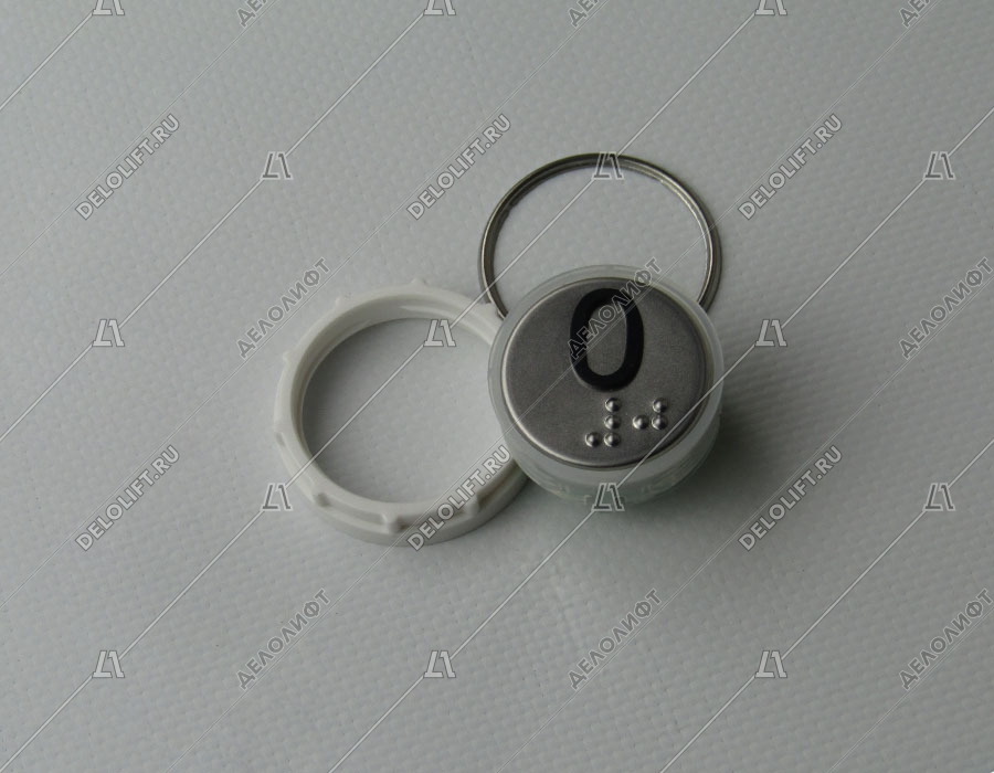 Кнопка вызова/приказа, Venus, 0 этаж, с кодом Брайля, красная подсветка (разъем MLK)