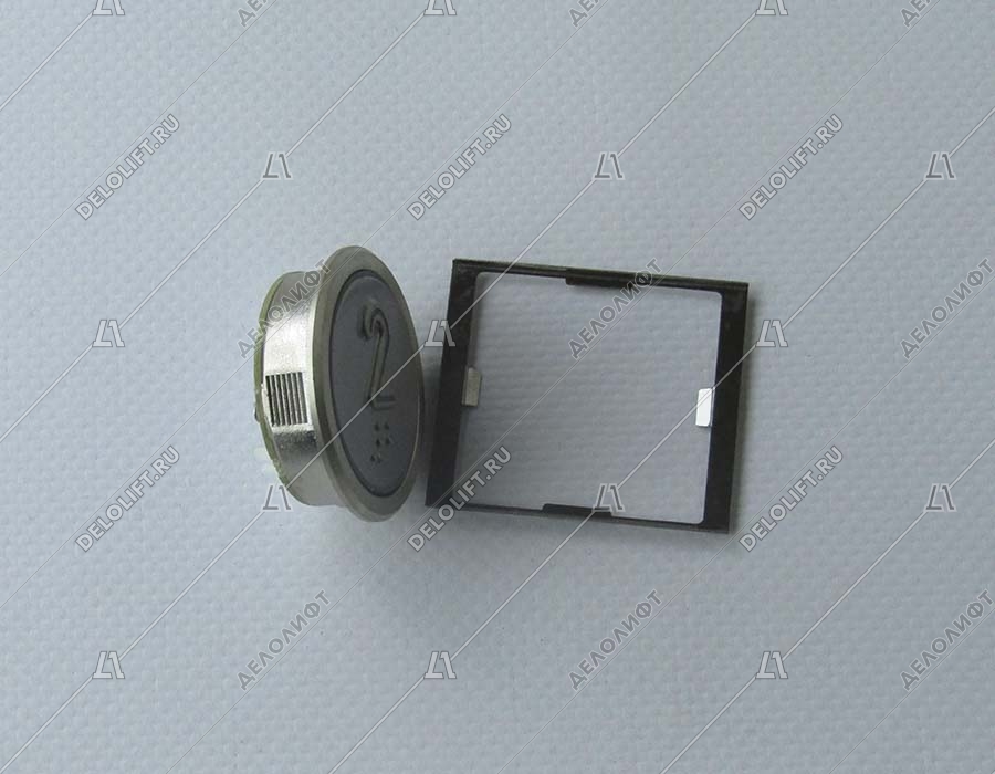 Кнопка вызова/приказа, HUNTER, MVLA2, 2 этаж, синяя подсветка, с Брайлем