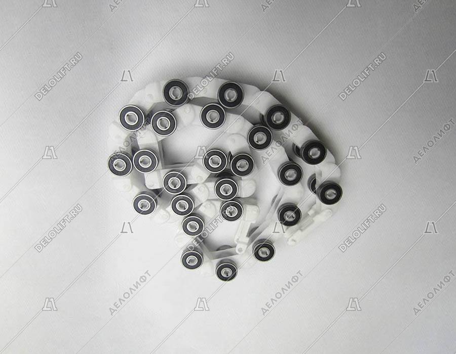 Цепь отклоняющая/огибающая/обводная, R20, 24 звена, новый тип, белые звенья