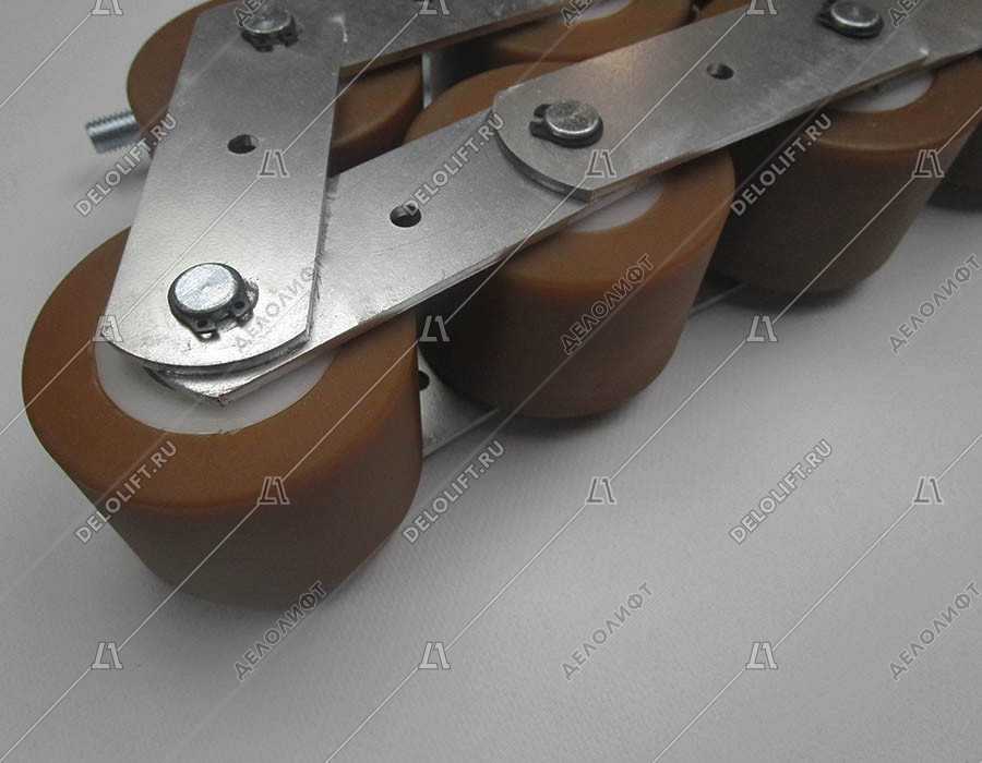 Прижимная цепь поручня, 508NCE, тип S1, 8 роликов, с пружиной и кронштейном