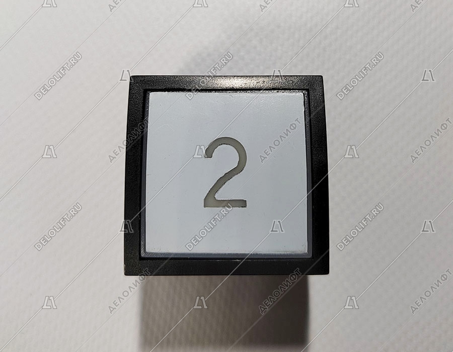 Кнопка вызова/приказа, STEP, 2 этаж, красная подсветка