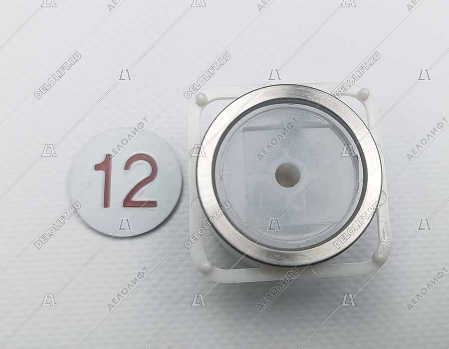 Кнопка, BA213, 12 этаж, круглая, красная индикация