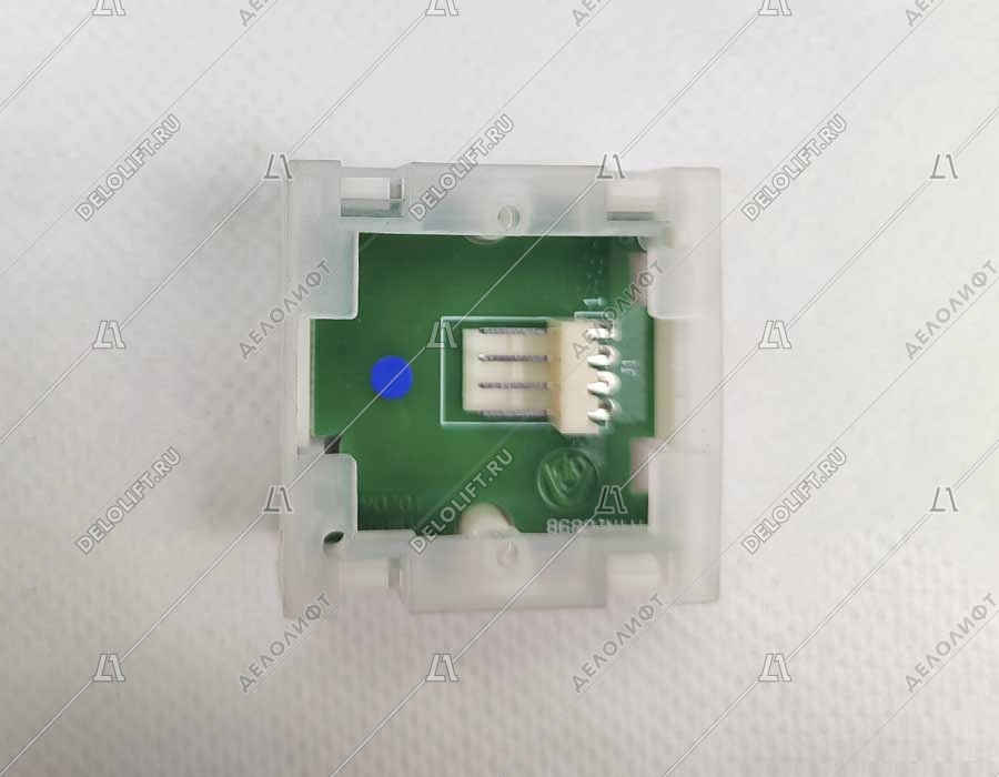 Кнопка приказа, KT40 STEP, 40x40, голубая подсветка, 2 этаж, c Брайлем