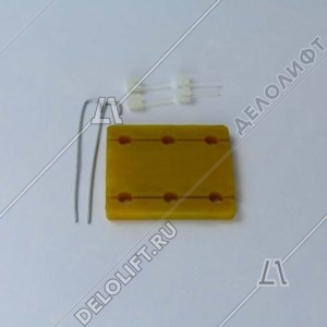 Вкладыши башмака направляющей кабины, 80x68x7 мм, T-9 (книжка с пинами и проволокой)