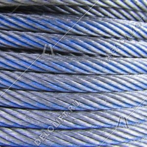 Канат/трос тяговый, d - 6 мм, 250T, 8х19W-IWRC, 1570/1770 Н/мм2, 26,8 кН, стальной