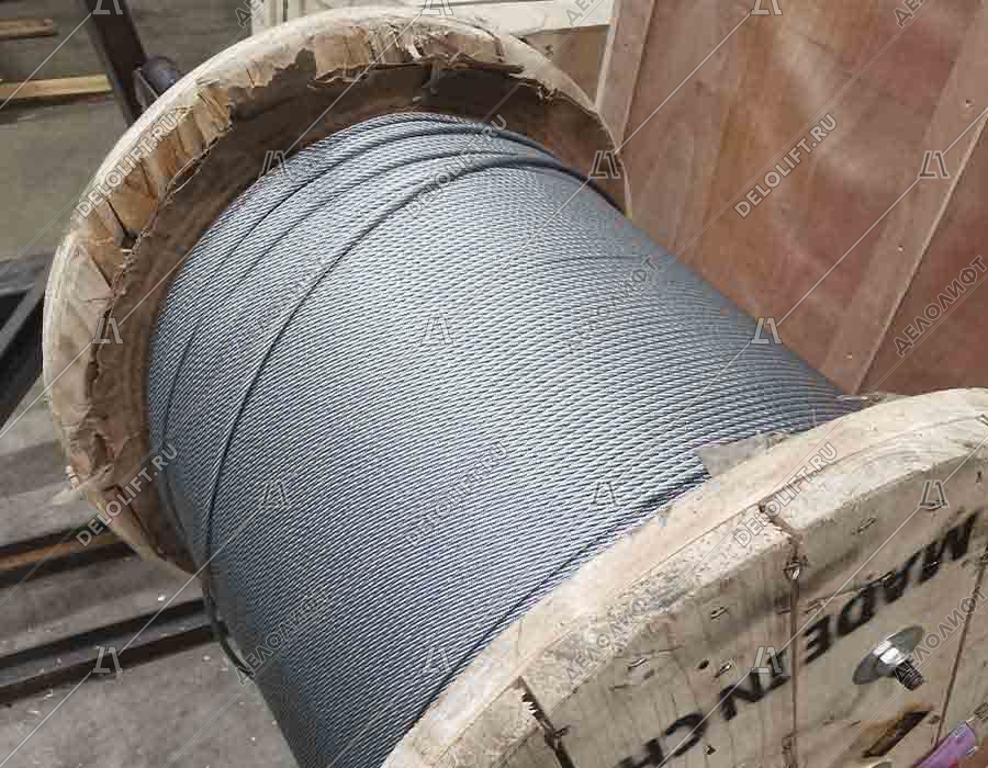 Канат/трос тяговый, d - 12 мм, PAWO F7S 8х19W-IWRC, 98,9кН, стальной