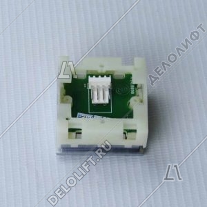 Кнопка вызова/приказа, тип KT40 STEP C, 40х40 мм, 3 этаж, красная подсветка, c Браилем