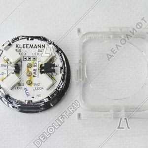 Кнопка приказа, круглая, стрелка вверх, FMR BS, синяя подсветка, с брайлем