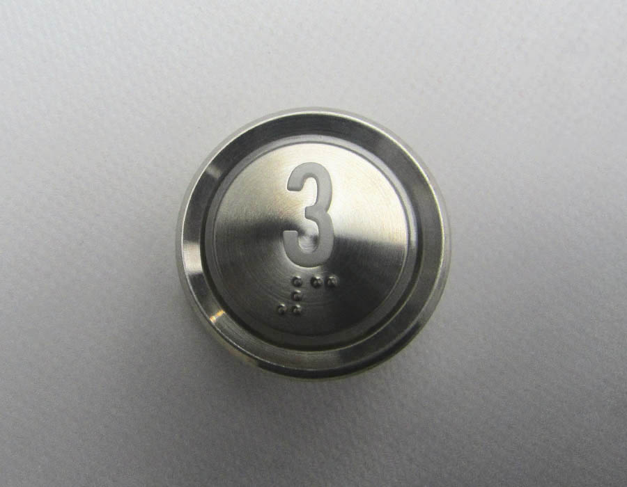 Кнопка вызова/приказа, 3 этаж, с Брайлем