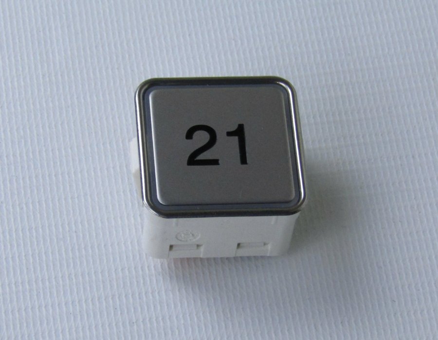 Кнопка вызова/приказа, MT42 RUS, 21 этаж, лазерная надпись, красная подсветка