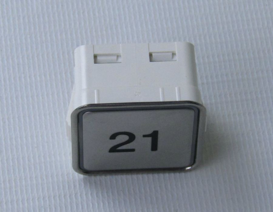 Кнопка вызова/приказа, MT42 RUS, 21 этаж, лазерная надпись, красная подсветка