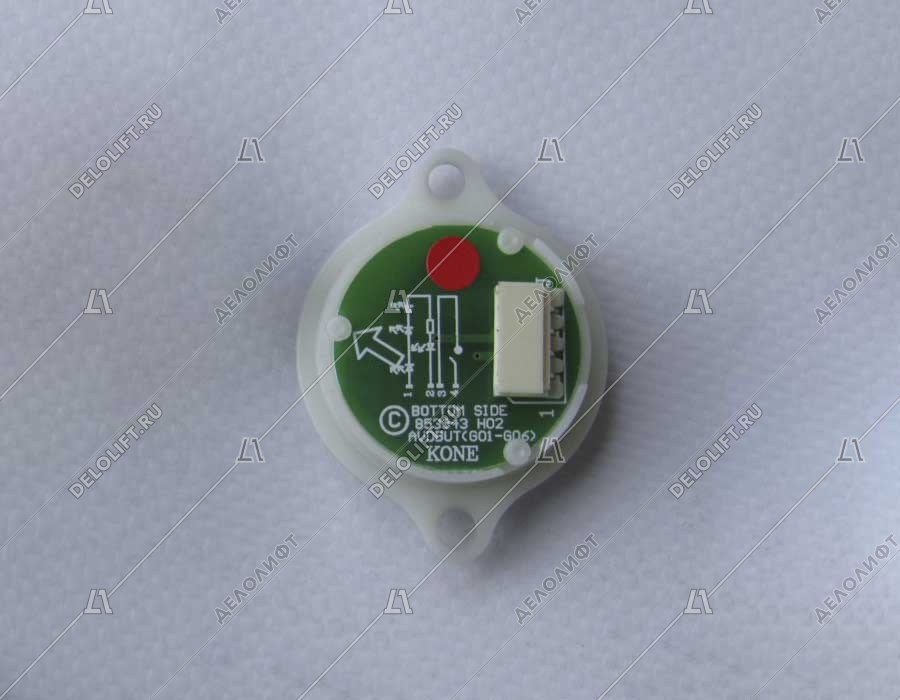 Кнопка вызова/приказа, AVDBUT, 8 этаж, круглая, серебристая поверхность, красная подсветка, с крепёжными отверстиями и Брайлем