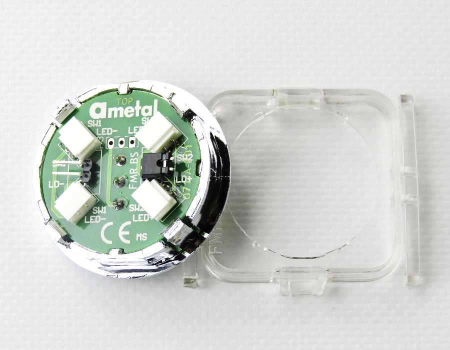 Кнопка приказа, круглая, "8" FMR BS, красная подсветка, с брайлем