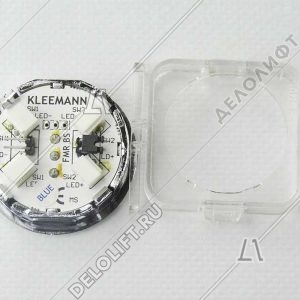 Кнопка приказа, круглая, "8" FMR BS, синяя подсветка, с брайлем