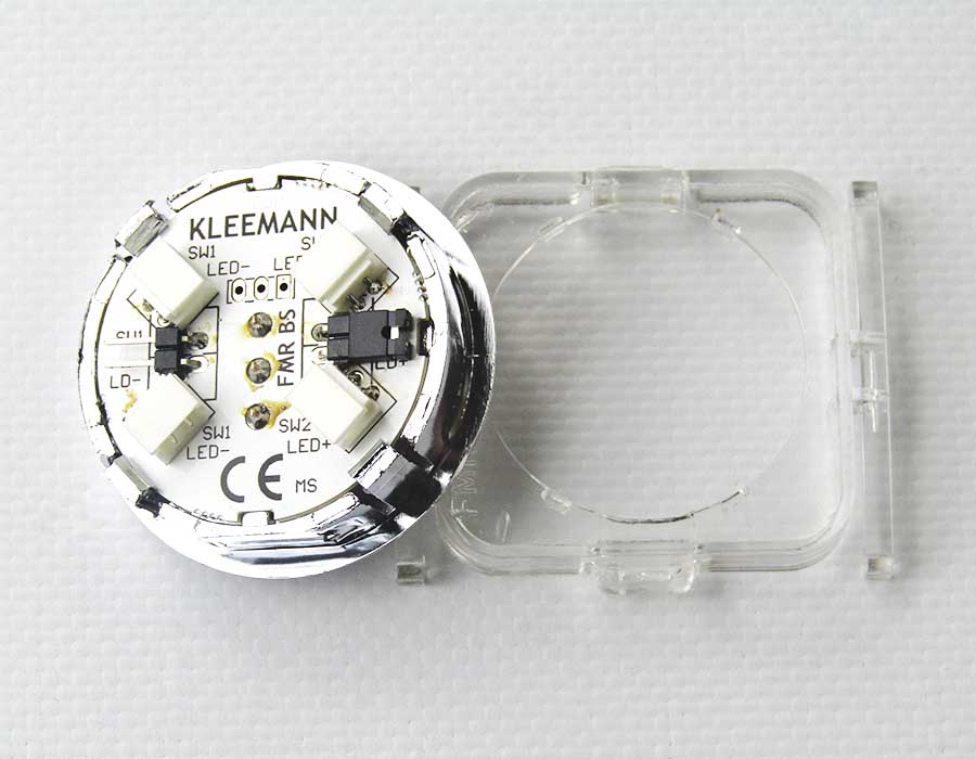 Кнопка приказа, круглая, "3" FMR BS красная подсветка, с брайлем