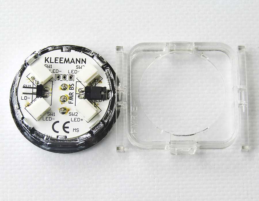 Кнопка приказа, круглая, "3" FMR BS красная подсветка, с брайлем