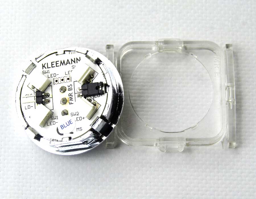 Кнопка приказа, круглая, "3" FMR BS синяя подсветка, с брайлем