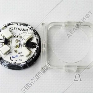 Кнопка приказа, круглая, "4" FMR BS синяя подсветка, с брайлем