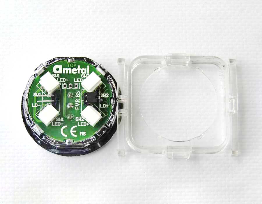 Кнопка приказа, круглая, "5" FMR BS красная подсветка, с брайлем