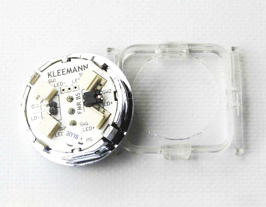 Кнопка приказа, круглая, "5" FMR BS синяя подсветка, с брайлем