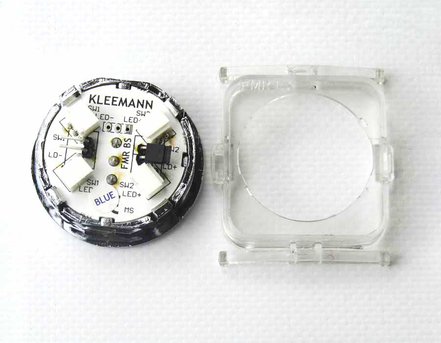 Кнопка приказа, круглая, "5" FMR BS синяя подсветка, с брайлем