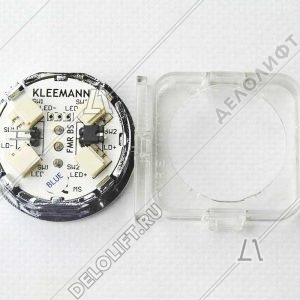 Кнопка приказа, круглая, "14" FMR BS, синяя подсветка, с брайлем