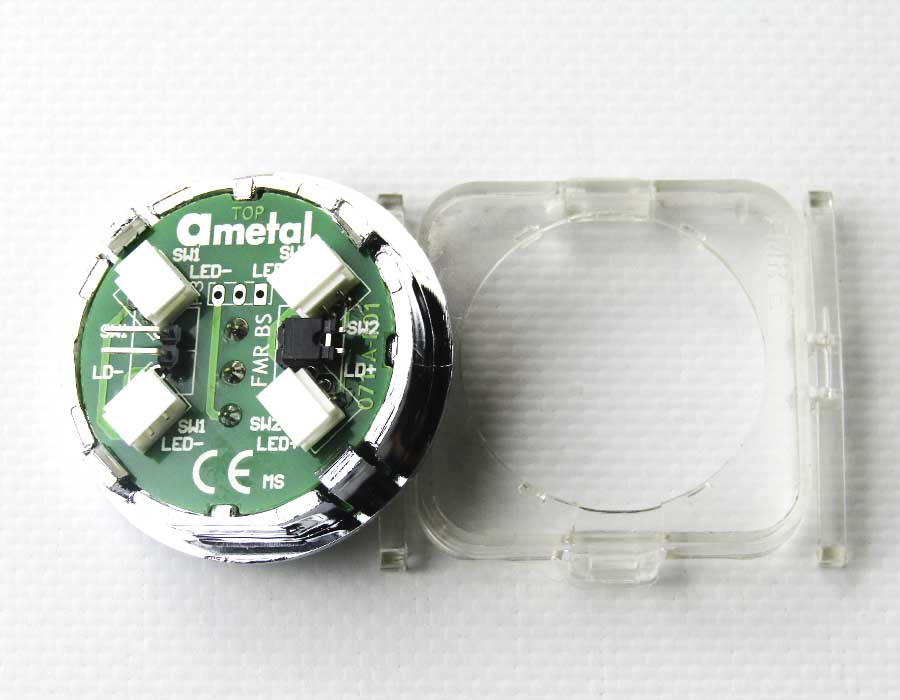 Кнопка приказа, круглая, "11" FMR BS, красная подсветка, с брайлем